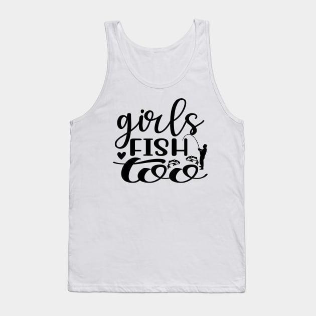 Wishing I Was Fishing - Less Talk More Fishing - Gift For Fishing Lovers, Fisherman - Black And White Simple Font Tank Top by Famgift